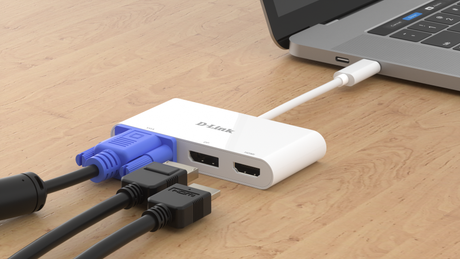 D-Link | 3-in-1 USB-C to HDMI/VGA/DisplayPort Adapter | DUB-V310 | USB hub | USB Type-C