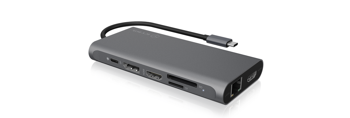 Raidsonic | 12-in-1 USB Type-C dock with PD 100W | BOX IB-DK4050-CPD | Dock | Ethernet LAN (RJ-45) ports 1 | USB 3.0 (3.1 Gen 1) Type-C ports quantity 1 | USB 3.0 (3.1 Gen 1) ports quantity 2 | HDMI ports quantity 2 | Ethernet LAN