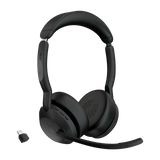 Jabra Evolve2 55 MS Stereo Link380c Belaidės ausinės Bluetooth USB-C, Juoda