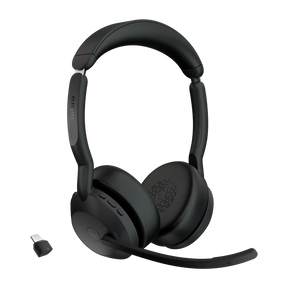 Jabra Evolve2 55 MS Stereo Link380c Belaidės ausinės Bluetooth USB-C, Juoda