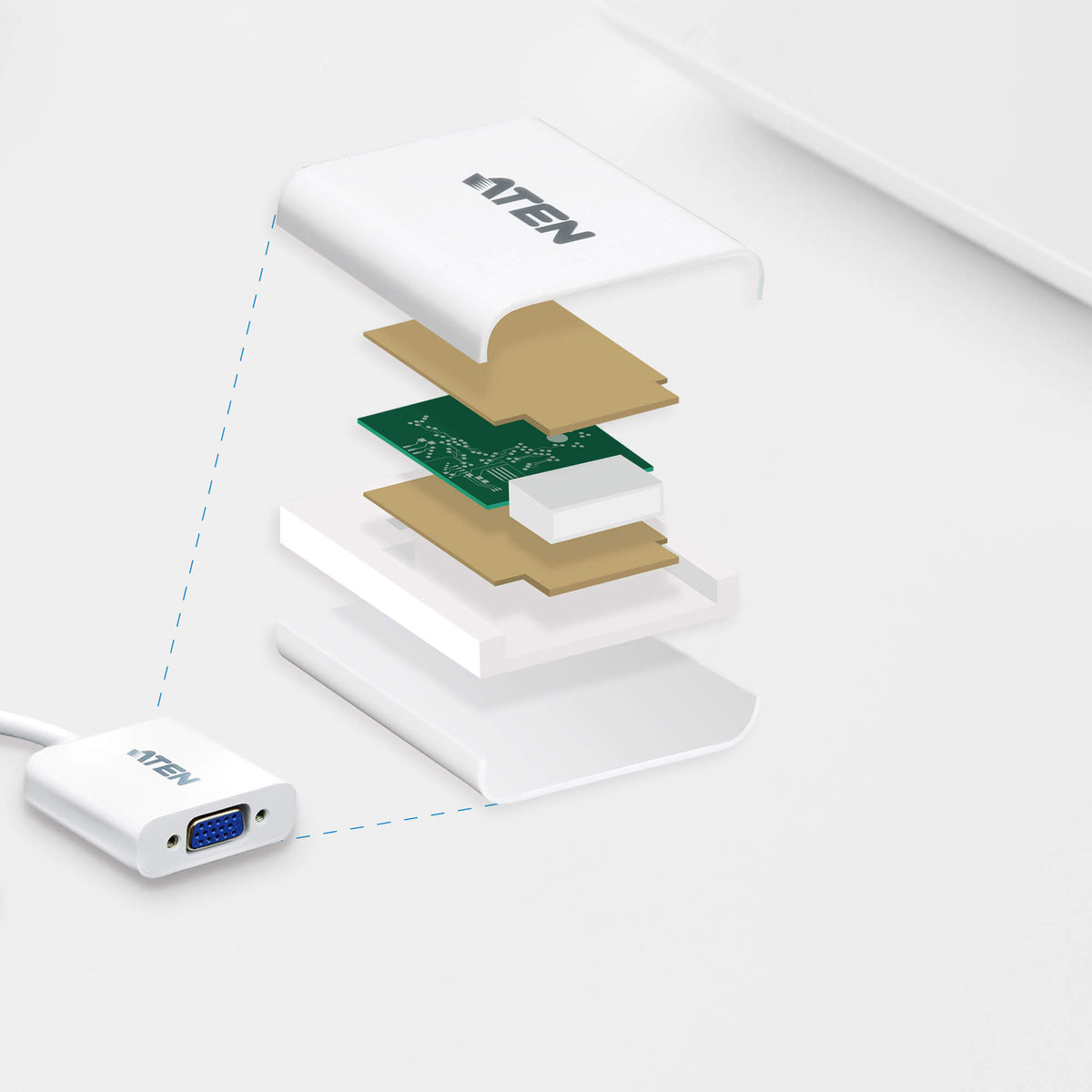 Aten | DisplayPort to VGA Adapter | VC925 | DP to VGA