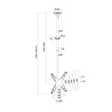 Neomounts Ceiling mount | FPMA-C340BLACK Monitor/TV mount ceiling screen | Adjustable Height, Rotate, Tilt, Swivel | 32-75 " | Maximum weight (capacity) 50 kg | Black