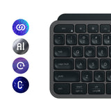 Logitech MX Keys S Belaidė klaviatūra, RF Wireless+Bluetooth, Illuminated, US Int, Graphite