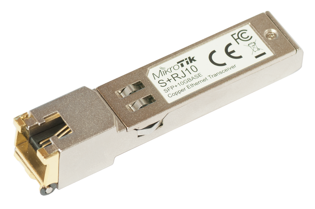 MikroTik | S+RJ10 | SFP+ | Copper | RJ-45 | 10/100/1000/10000 Mbit/s | Maximum transfer distance 200 m | -20 to +60C | COMPATIBLE ONLY WITH ACTIVE COOLING SWITCHES (DISCONNECTS WITH PASSIVE COOLING SWITCHES) -20 to +60C