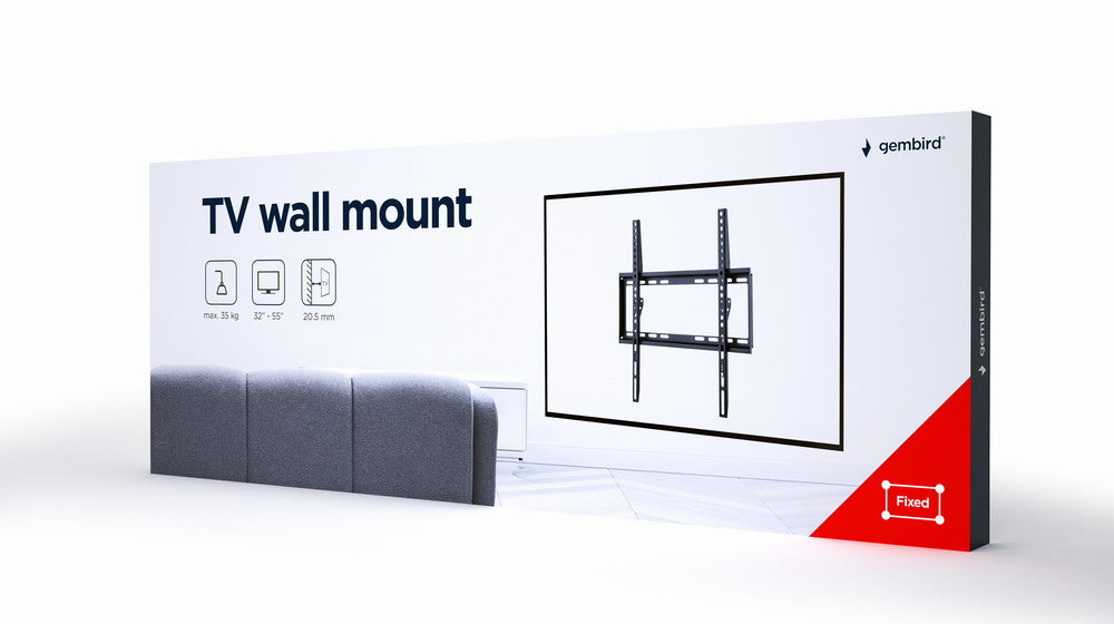Gembird | Wall mount | WM-55F-04 | Fixed | 32-55 " | Black