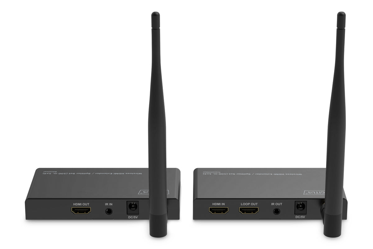 Digitus Wireless HDMI Extender/Splitter Set (100m, 1x4) | DS-55346 | Black