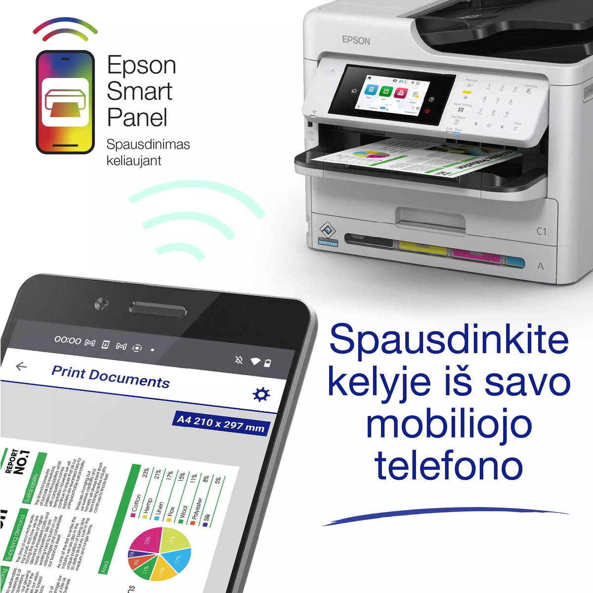 Epson WorkForce Pro WF-C5890DWF Spausdintuvas rašalinis spalvotas MFP A4 34 ppm USB LAN Wi-Fi