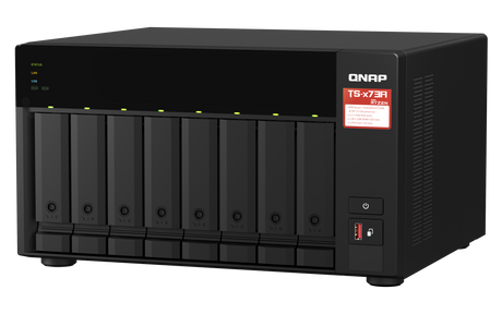 QNAP | 8-Bay QTS and QuTS hero NAS | TS-873A-8G | Up to 8 HDD/SSD Hot-Swap | AMD Ryzen | Ryzen V1500B Quad-Core | Processor frequency 2.2 GHz | 8 GB | DDR4
