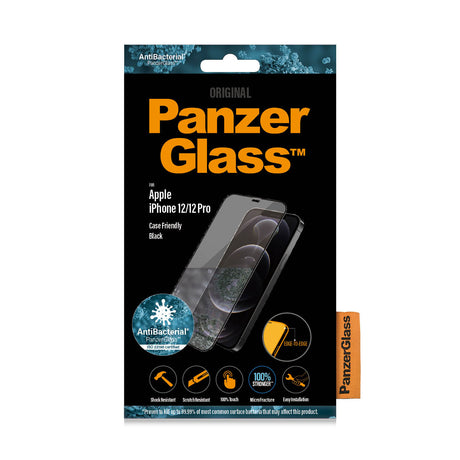 PanzerGlass | Apple | For iPhone 12/12 Pro | Glass | Black | 100% touch; The coating is non-toxic | Case Friendly