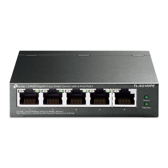TP-Link TL-SG105PE 5-Port Gigabit Easy Smart Šakotuvas su 4-Port PoE+