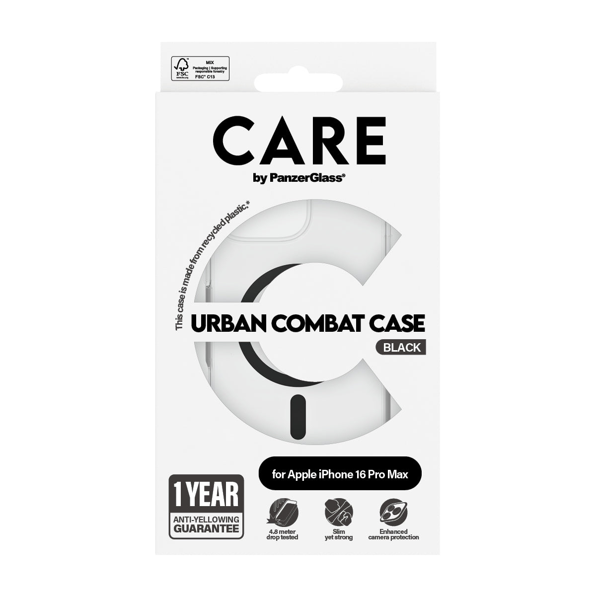 CARE Flagship Case | Back cover | Apple | iPhone 16 Pro Max | Recycled plastic | Transparent | MagSafe