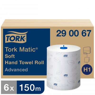 Ruloninis rankšluostinis popierius Tork Advanced H1, 2 sl., 21 cm x 150 m, balta sp. 6 vnt./pak