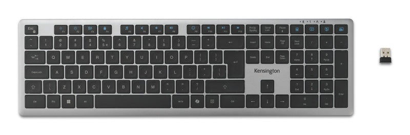 Kensington KB535 EQ Rechargeable Multi-Device Full Size Klaviatūra RF+BT, US, Space Grey