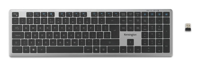 Kensington KB535 EQ Rechargeable Multi-Device Full Size Klaviatūra RF+BT, US, Space Grey