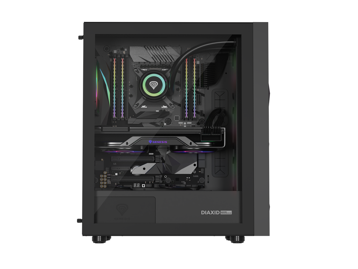 Genesis Gaming PC Case | Diaxid 605 ARGB | Midi Tower | Black