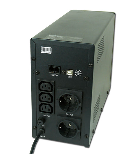 EnerGenie UPS with USB and LCD display, Black | EG-UPS-034 | 1500 VA | 900 W