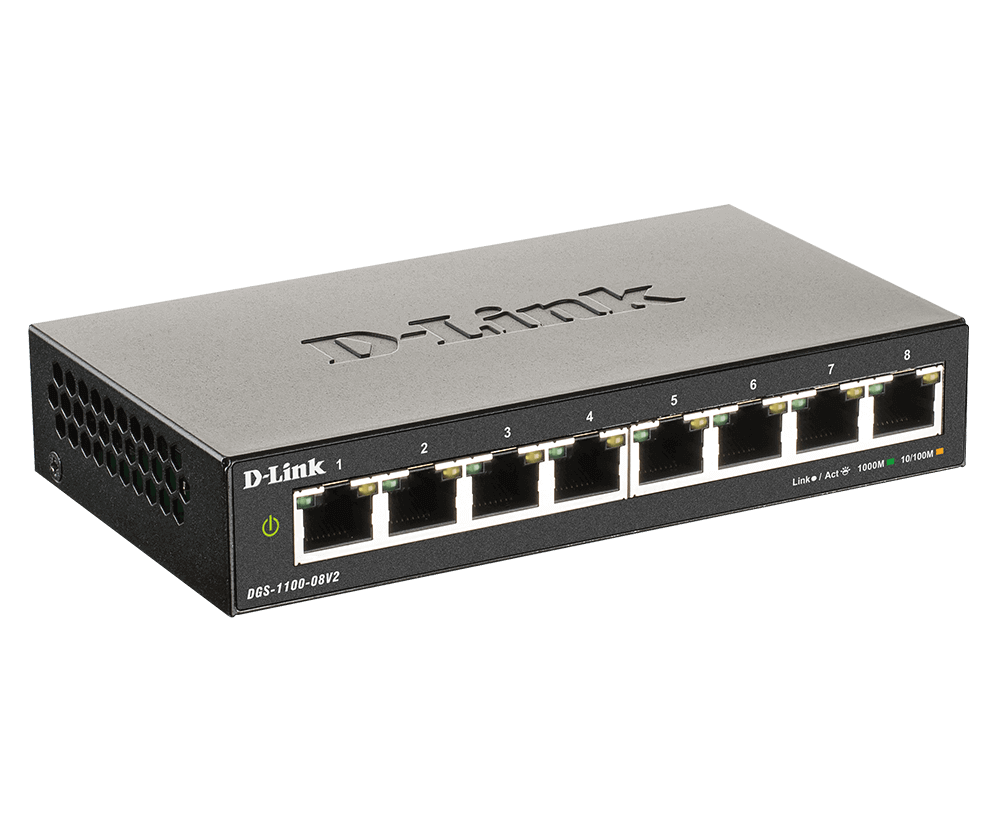 D-Link | Smart Gigabit Ethernet Switch | DGS-1100-08V2 | Managed | Desktop | Power supply type External | 24 month(s)