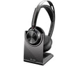 Poly Voyager Focus 2 Belaidės ausinės, Bluetooth, USB-C/A Adapter, Charging stand, Juoda