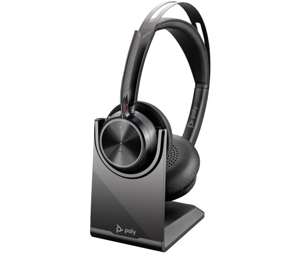 Poly Voyager Focus 2 Belaidės ausinės, Bluetooth, USB-C/A Adapter, Charging stand, Juoda