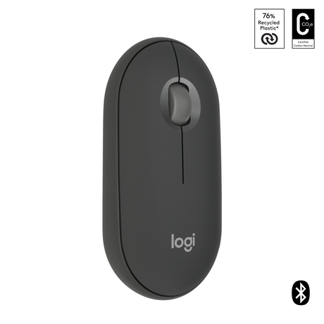 Logitech Pebble 2 M350s Belaidė pelė, RF Wireless + Bluetooth, 4000 DPI, Tonal Graphite