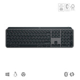 Logitech MX Keys S Belaidė klaviatūra, RF Wireless+Bluetooth, Illuminated, US Int, Graphite