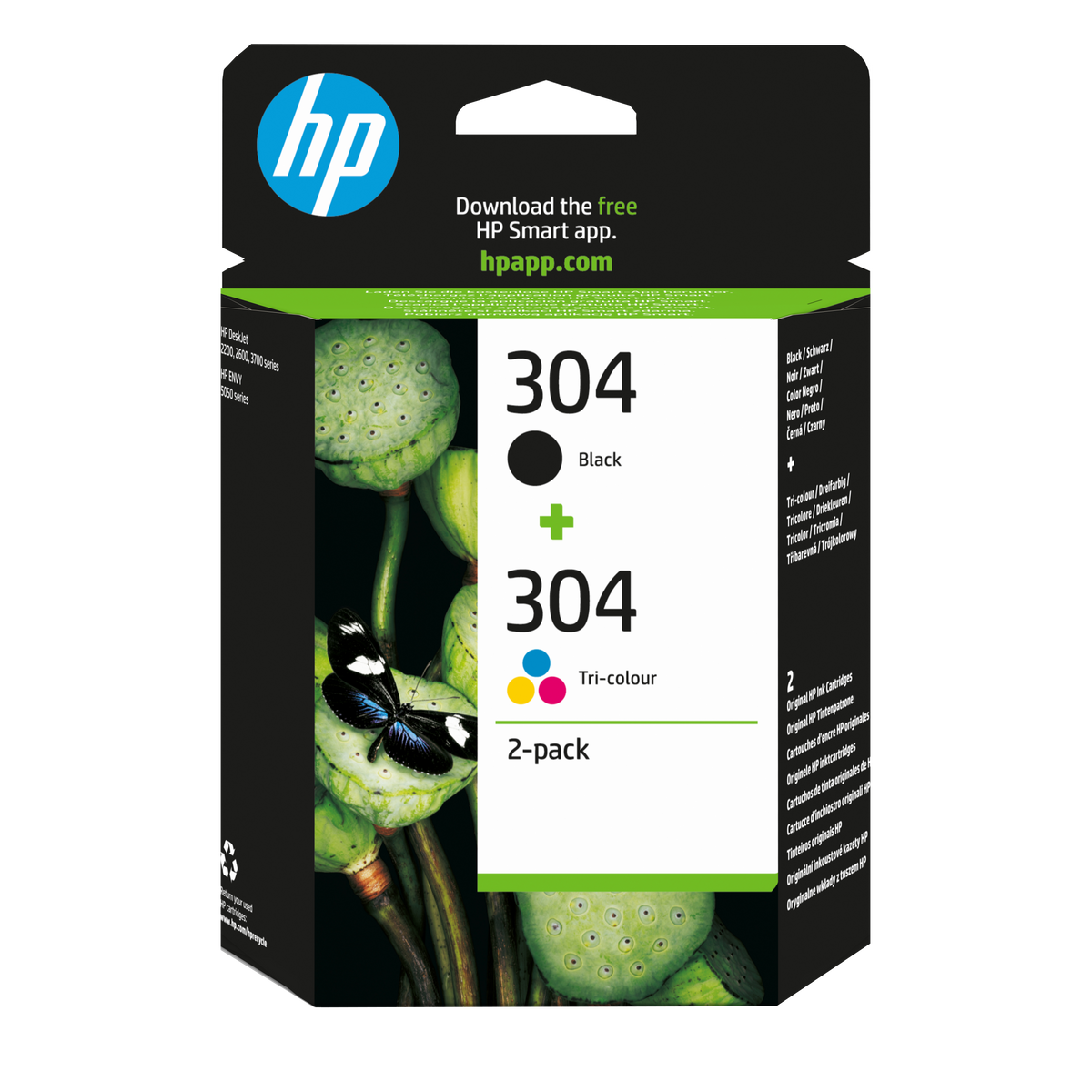 HP 304 2-pack Black/Tri-color (3JB05AE) Rašalinių kasečių komplektas, BK/CMY