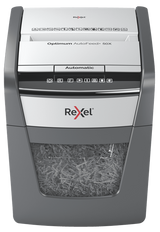 Rexel Optimum AutoFeed+ 50X Dokumentų naikiklis Cross cut shredding 4x28mm P-4 20L 55dB, Pilka/Juoda