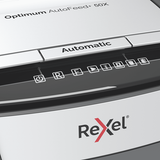 Rexel Optimum AutoFeed+ 50X Dokumentų naikiklis Cross cut shredding 4x28mm P-4 20L 55dB, Pilka/Juoda