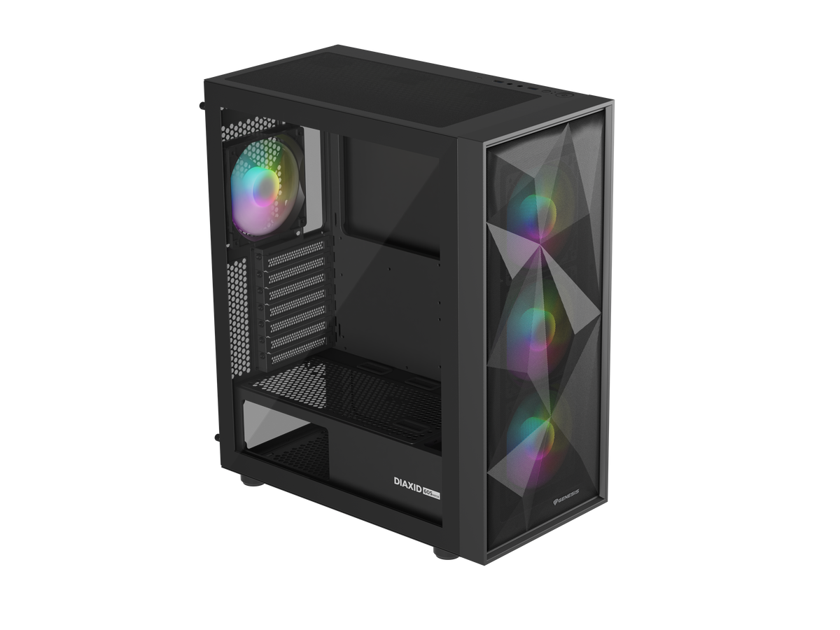 Genesis Gaming PC Case | Diaxid 605 ARGB | Midi Tower | Black