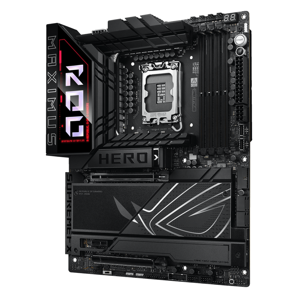 Asus ROG MAXIMUS Z890 HERO | Processor family Intel | Processor socket LGA1851 | DDR5 | Supported hard disk drive interfaces M.2, SATA | Number of SATA connectors 4