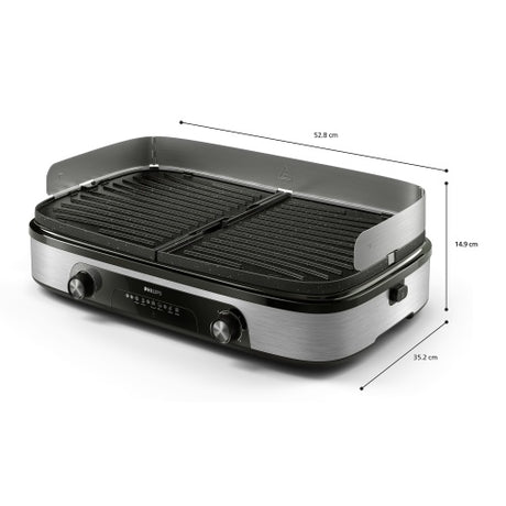 Philips HD6222/90 Table Grill, Black/Stainless Steel | Philips