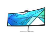 HP 549pm Series 5 Pro DQHD Curved Conferencing Monitor - 49" 5120 x 1440 DQHD 400-nit 165Hz AG, VA, USB-C(140W/15W)/HDMI/DisplayPort/Audio Jack, 3x USB-A, speakers, webcam, RJ-45 LAN, height adjust/tilt/swivel, 3 years
