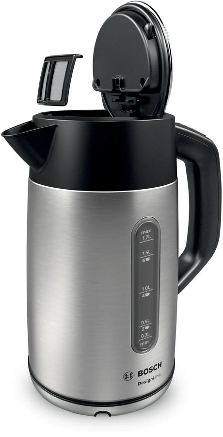 Bosch | Kettle | DesignLine TWK4P440 | Electric | 2400 W | 1.7 L | Stainless steel | 360° rotational base | Black/Stainless Steel