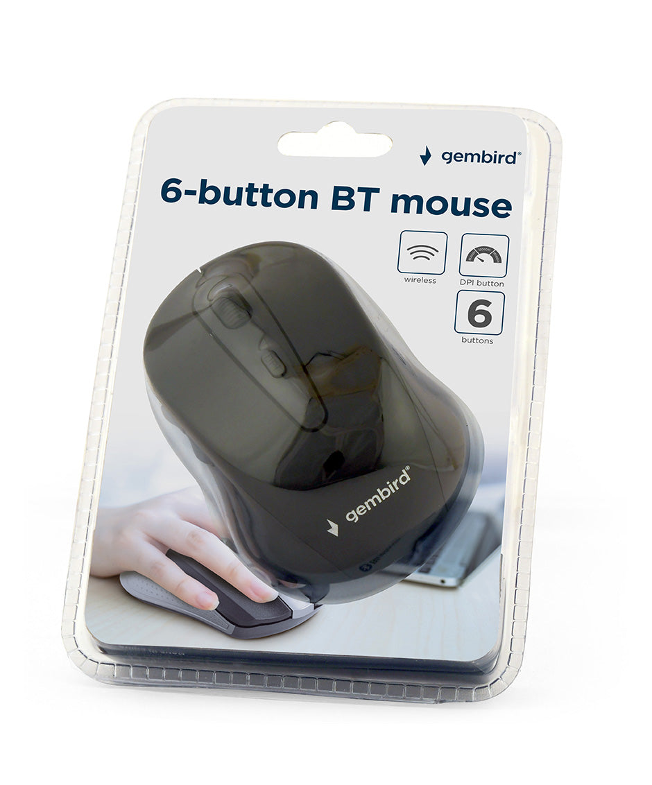 Gembird | MUSWB2 | Optical Bluetooth mouse | 6 button | Black, Grey