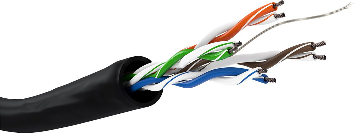 Goobay Outdoor Network Cable | CAT 5e U/UTP | AWG 26/7 | Cable length: 100 m | Black
