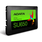 ADATA | Ultimate SU650 | 512 GB | SSD form factor 2.5" | Solid-state drive interface SATA 6Gb/s | Read speed 520 MB/s | Write speed 450 MB/s