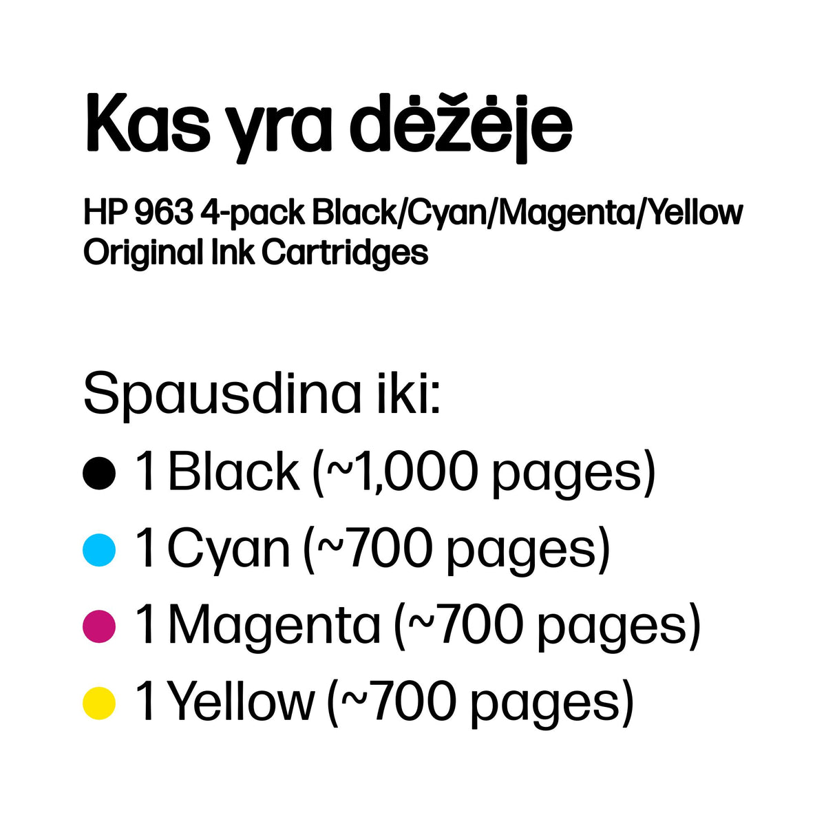 HP 963 4-pack (6ZC70AE) Rašalinių kasečių komplektas, BK/C/M/Y