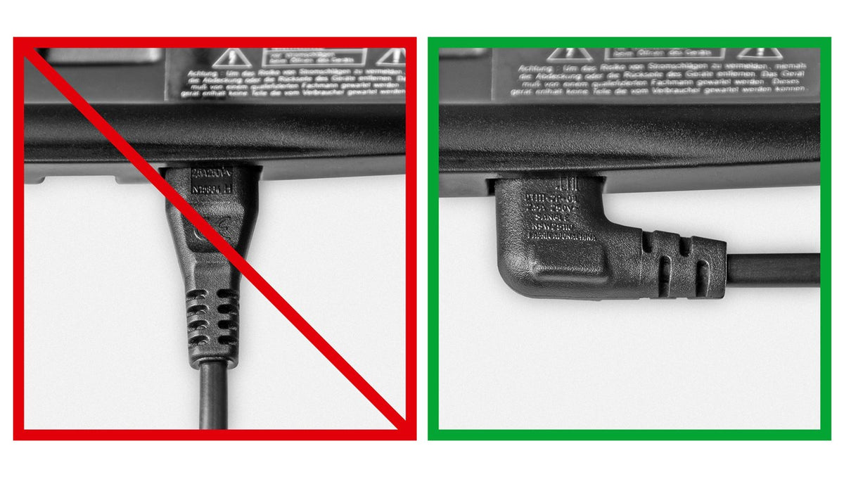 Goobay | 97350 | Euro connection cord, both ends angled | Black Euro male (Type C CEE 7/16) | Device socket C7