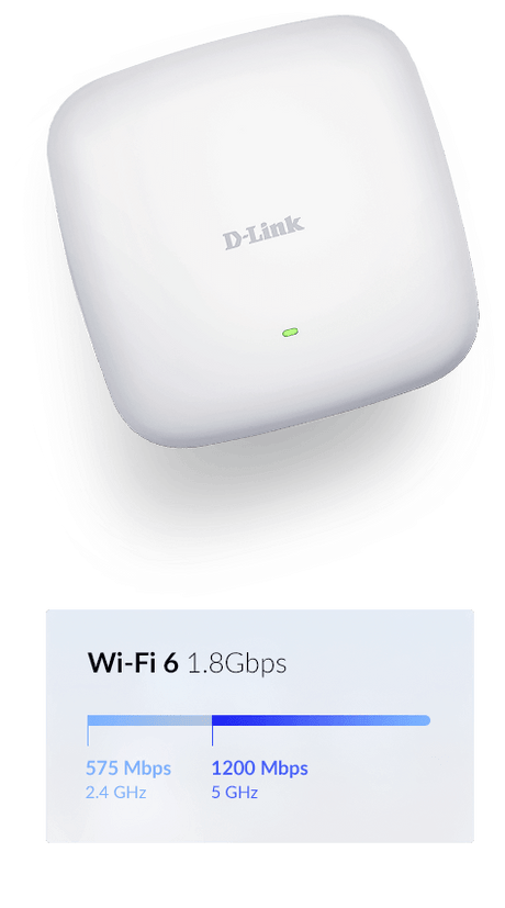 D-Link | Nuclias Connect AX1800 Wi-Fi 6 Access Point | DAP-X2810 | 802.11ac | Mesh Support No | 1200+574  Mbit/s | 10/100/1000 Mbit/s | Ethernet LAN (RJ-45) ports 1 | No mobile broadband | MU-MiMO Yes | PoE in | Antenna type 2xInternal