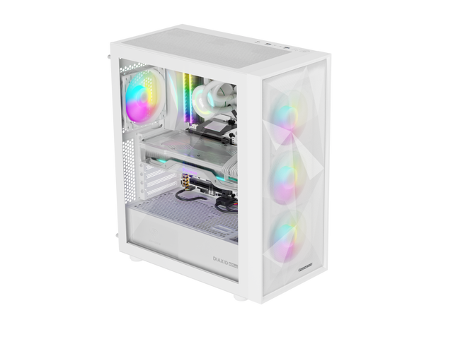 Genesis Gaming PC Case | Diaxid 605 ARGB | Midi Tower | White