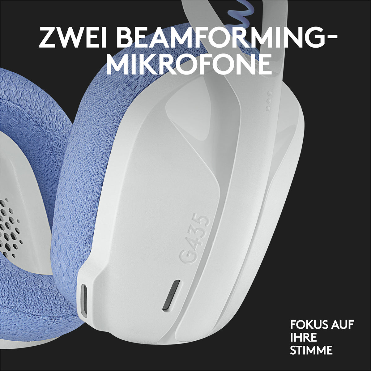 Logitech G435 LIGHTSPEED Belaidės žaidimų ausinės, Bluetooth, Off White and Lilac