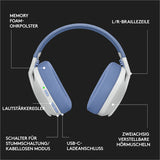 Logitech G435 LIGHTSPEED Belaidės žaidimų ausinės, Bluetooth, Off White and Lilac