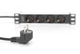 Digitus | 10” Socket Strip with Aluminum Profile, 4-way safety sockets | DN-95418