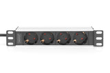 Digitus | 10” Socket Strip with Aluminum Profile, 4-way safety sockets | DN-95418