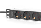 Digitus | 10” Socket Strip with Aluminum Profile, 4-way safety sockets | DN-95418