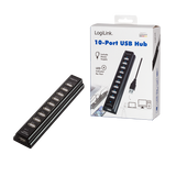 Logilink | USB 2.0 Hub-10 port whit power adapter