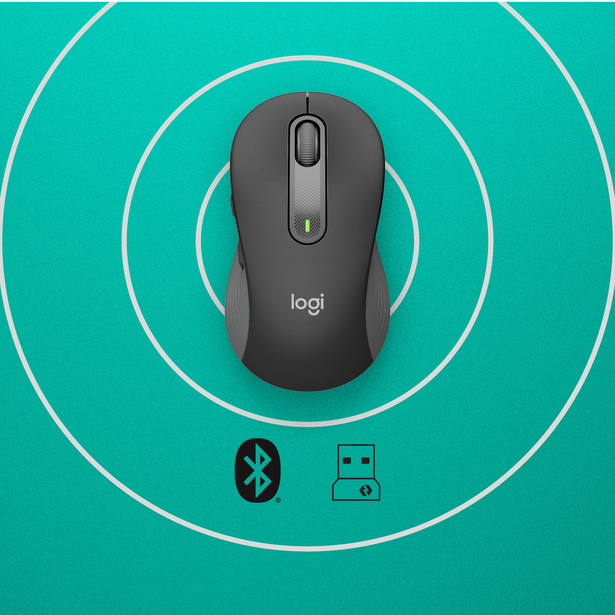 Logitech Signature M650 Belaidė pelė RF Wireless+Bluetooth Optical 4000 DPI, Graphite