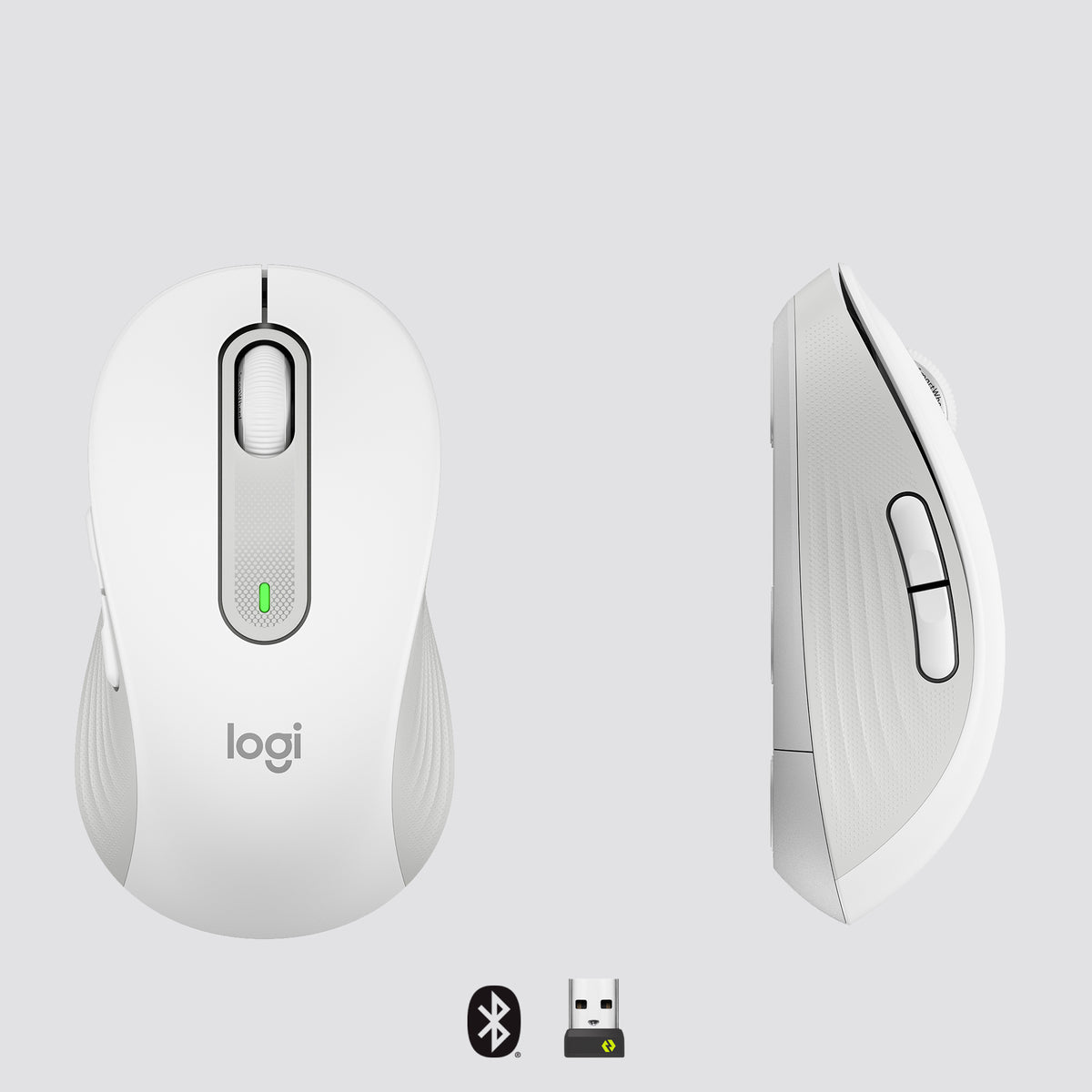 Logitech Signature M650 Belaidė pelė RF Wireless+Bluetooth Optical 4000 DPI, Off-white