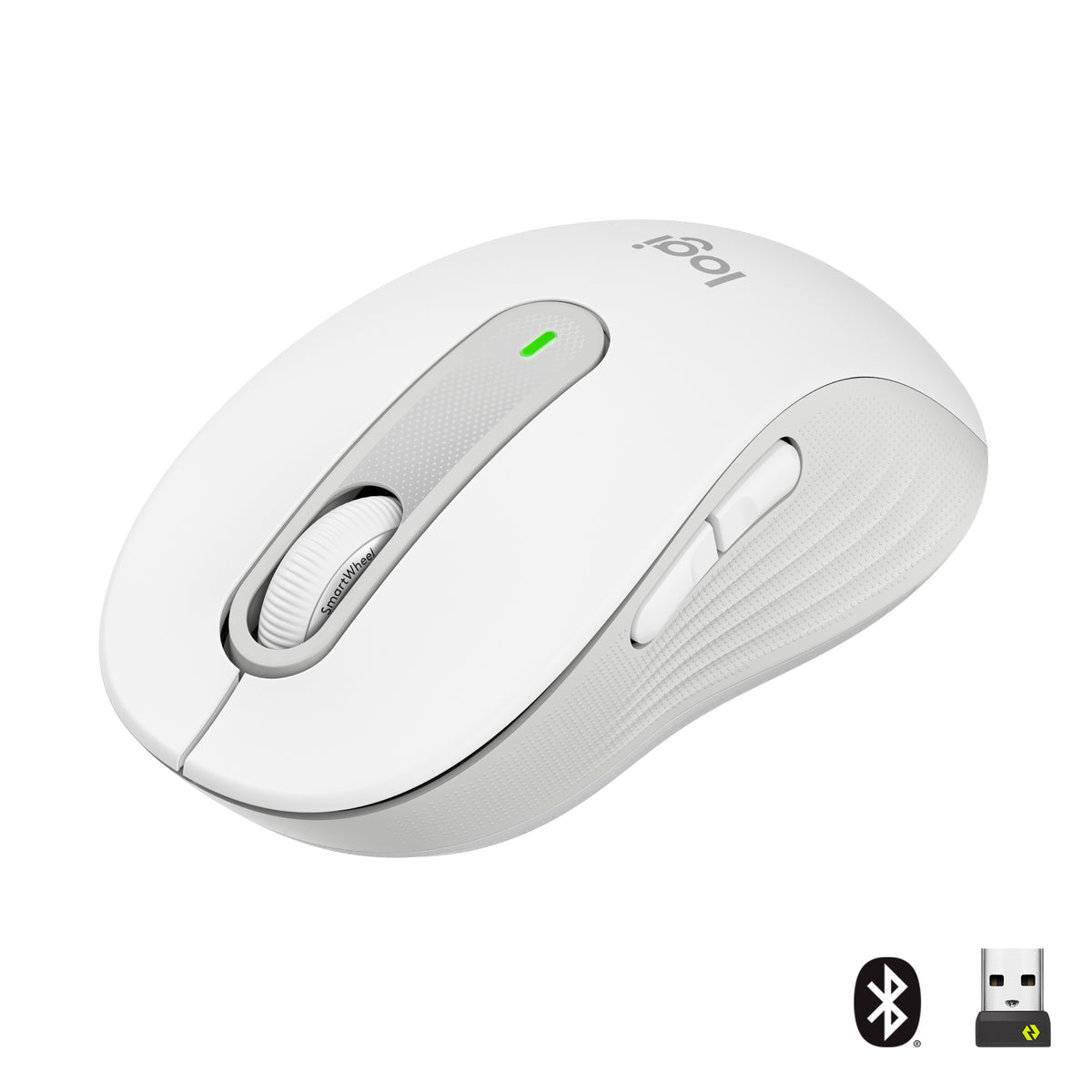 Logitech Signature M650 Belaidė pelė RF Wireless+Bluetooth Optical 4000 DPI, Off-white