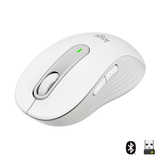 Logitech Signature M650 Belaidė pelė RF Wireless+Bluetooth Optical 4000 DPI, Off-white
